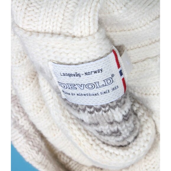 DEVOLD Ona Round Cream Fair Isle Turtle Neck Wool Knit Ski Sweater sz L /958 - Picture 7 of 7